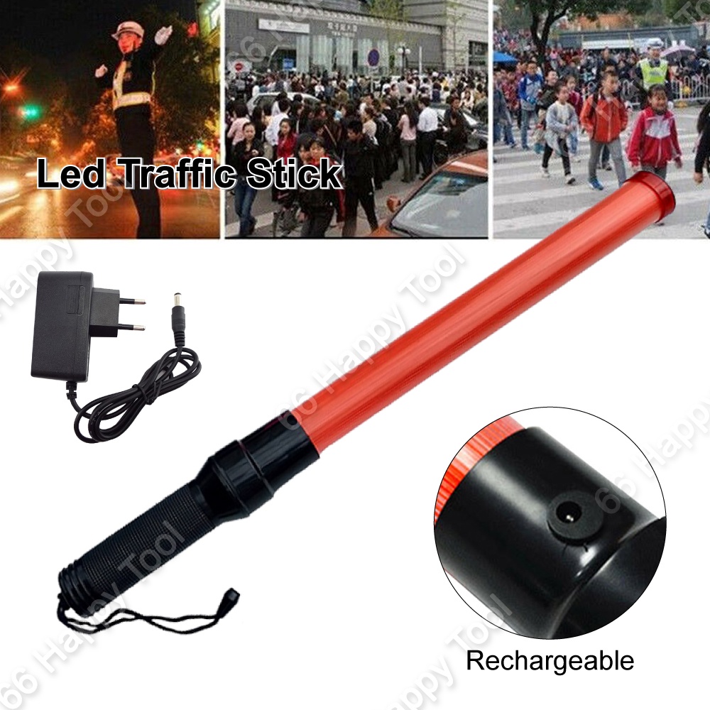 Outdoor 54cm Led Traffic Stick Baton Light Rechargeable Flashlight Warning LED Lampu Safety Security Signal Control