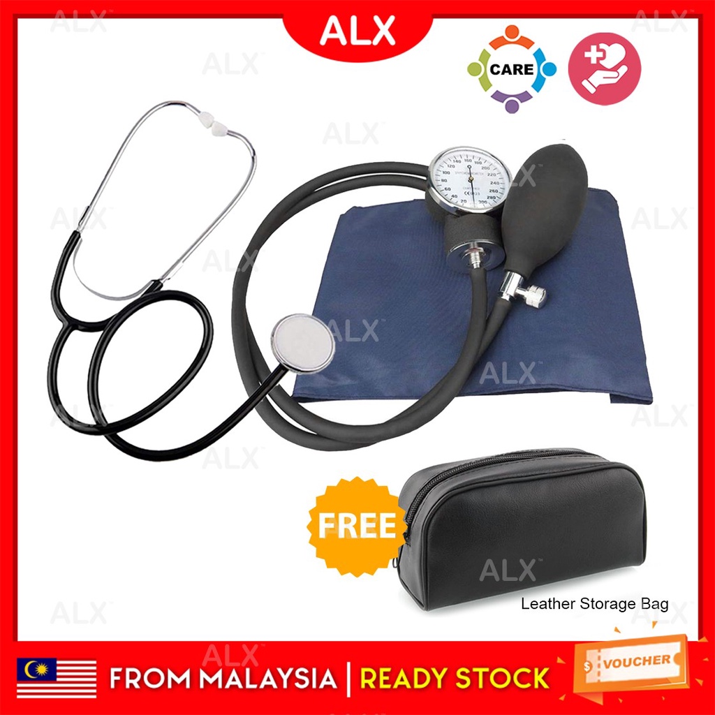 ALX Sphygmomanometer Manual Blood Pressure Cuff Aneroid Stethoscope Monitor