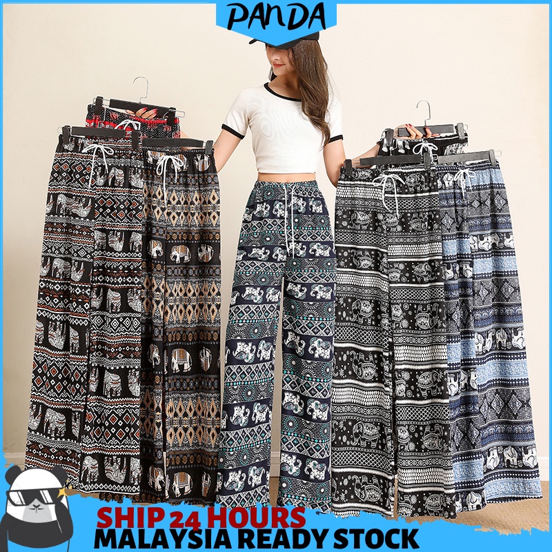 PNT46 PandaShop Womens Pants Soft Waist Wide-Leg Appointments Casual Elastic Free/Plus size