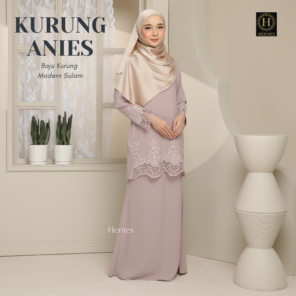 HERNES KURUNG ANIES BAJU KURUNG MODEN SULAM BAJU KURUNG RAYA MUSLIMAH KURUNG MODERN FASHION BAJU KURUNG SULAM RAYA