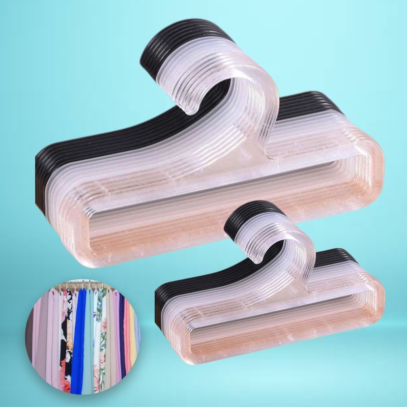 Mini Transparent Solid Grip Strong Plastic Hanger Tudung Ties Belt Scarf Shawl Holder Home Living Cupboard Organizers