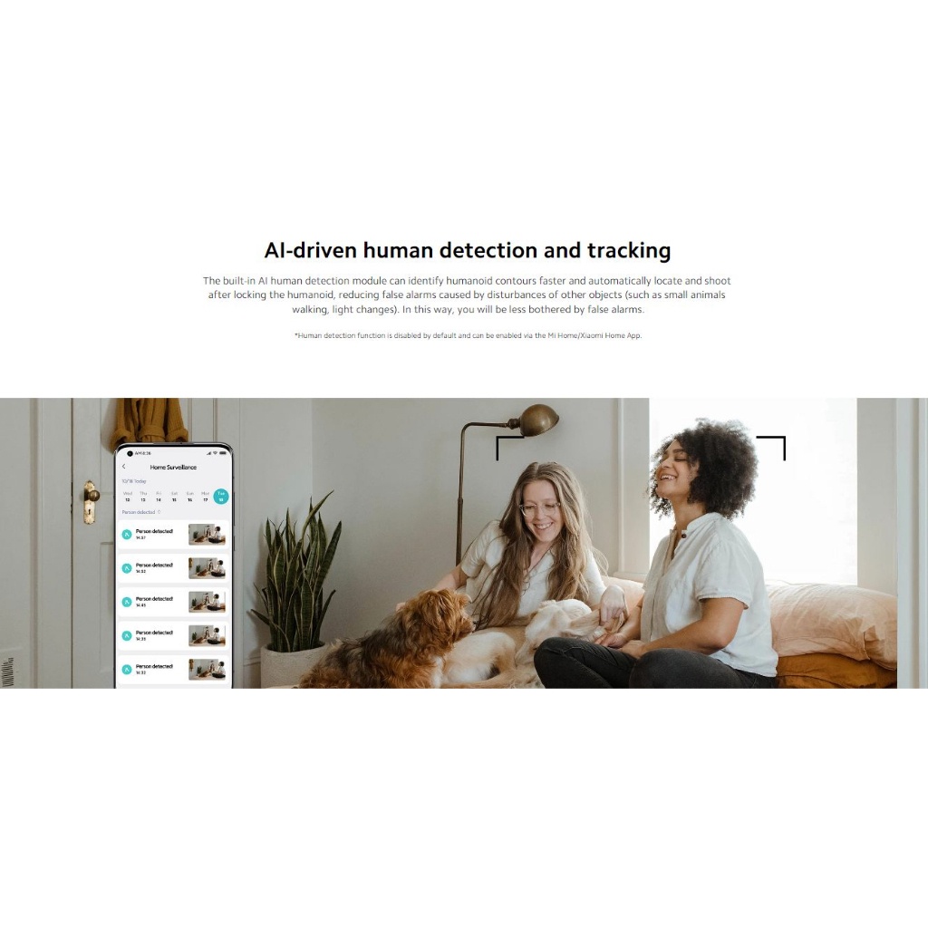 Xiaomi Smart Camera C300 AI human detection effectively filters false alarm  supports remote viewing on multiple devices and 16x speed playback