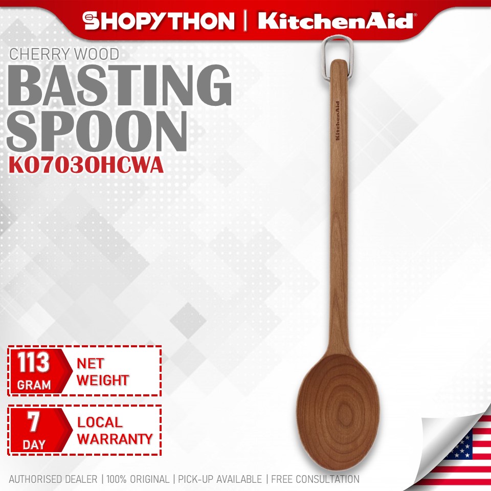 KITCHENAID Cherry Wood Basting Spoon KO703OHCWA Kitchen Gadget Tool Bakeware Cookware Cherrywood Premium Quality Sudu