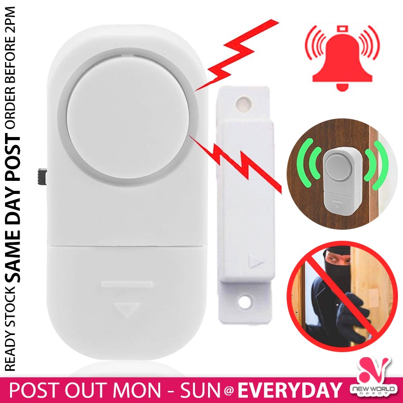 《 》Wireless Magnetic Sensor Door Alarm Self Adhesive Window Entry Alarms Home Safety Security System 防盗报警器