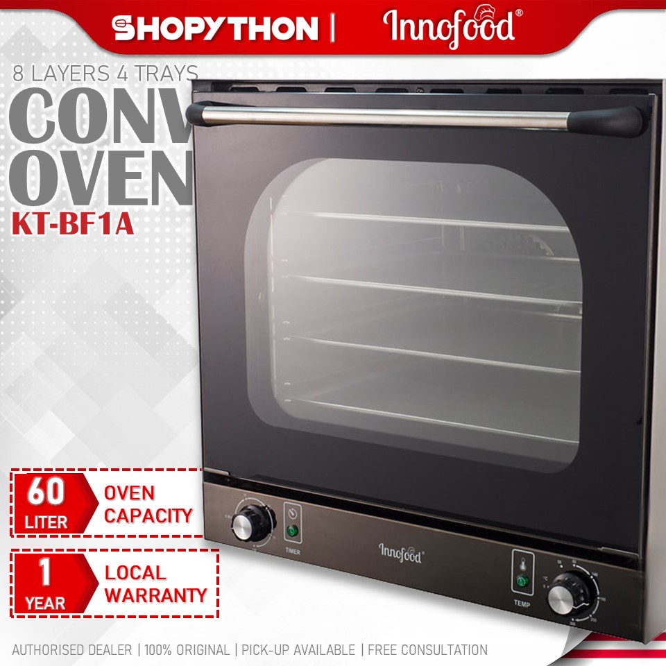 INNOFOOD Convection Oven KT-BF1A (60L/2670W) Electric Twin Turbo Fan 8 Layer Bracket 4 Bake Tray Ketuhar Elektrik Kuih