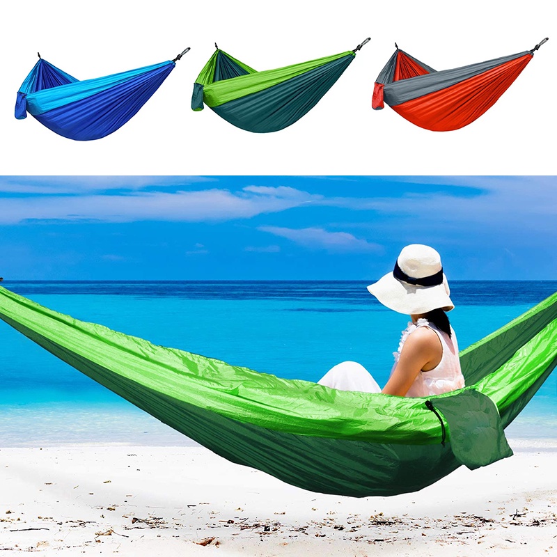 Extra Large Camping Hammock Heavy Duty Beach Picnic Hiking Tree Hanging Swing Bed Portable Backpack Travel Sleeping Beds