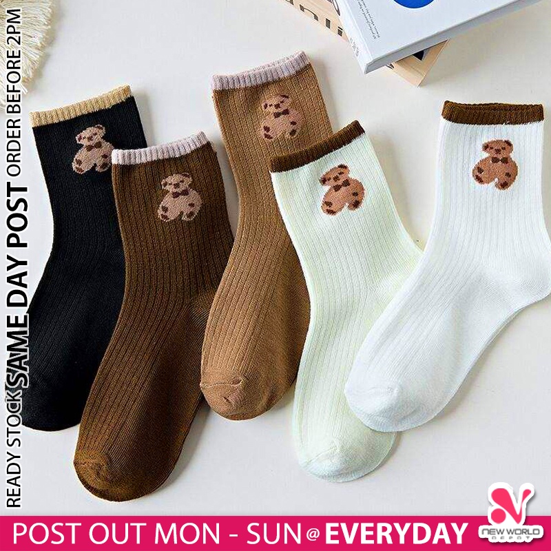 《 》1 Pair Comfortable Cotton Cute Bear Socks Sneakers Shoes Girls Feet Protection Sock Stocking Stokin 袜子