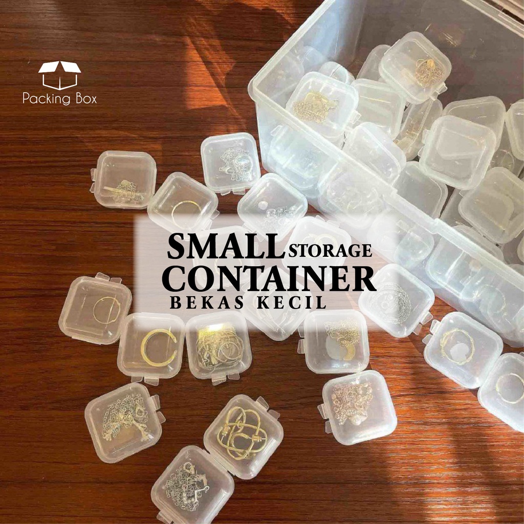 PKB 1pcs transparent plastic small box small square box earplug box pp small pill box mini storage box