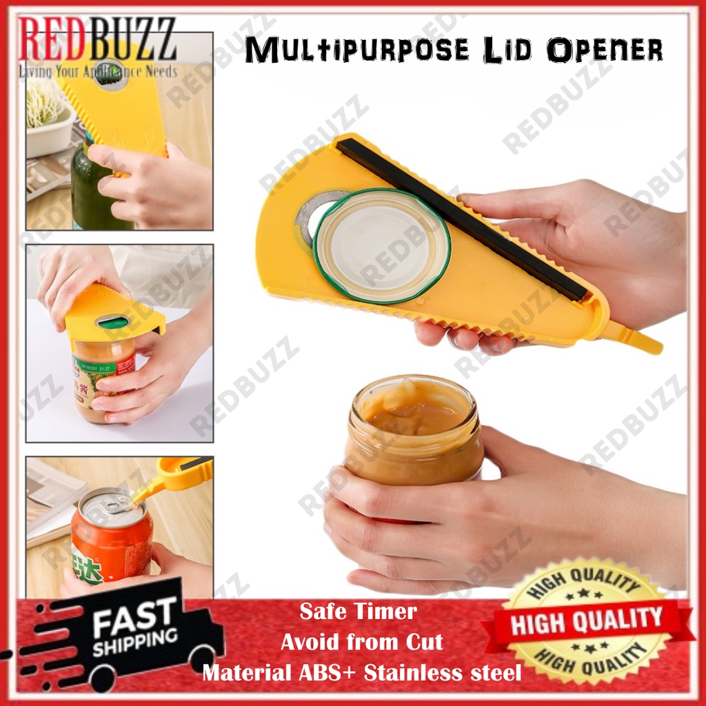 REDBUZZ Multifunctional Bottle Jar Can Lid Opener Kitchen Helper Twist Anti Slip Kitchen Helper Pembuka Penutup 万能开瓶器