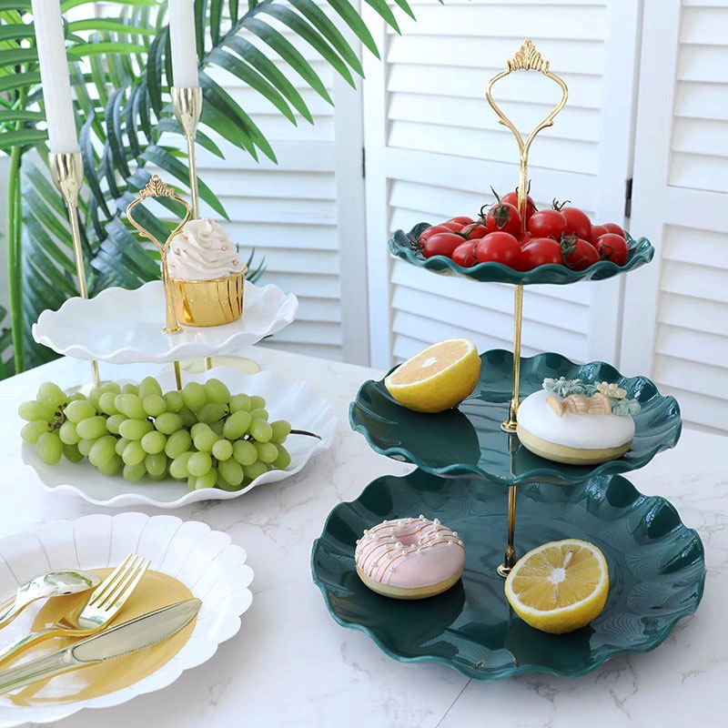 3 Layer High Tea Stand Cake Dessert Cupcake Cookies Fruit Candy Party Buffet Serving Platter Tray Food Display Tower