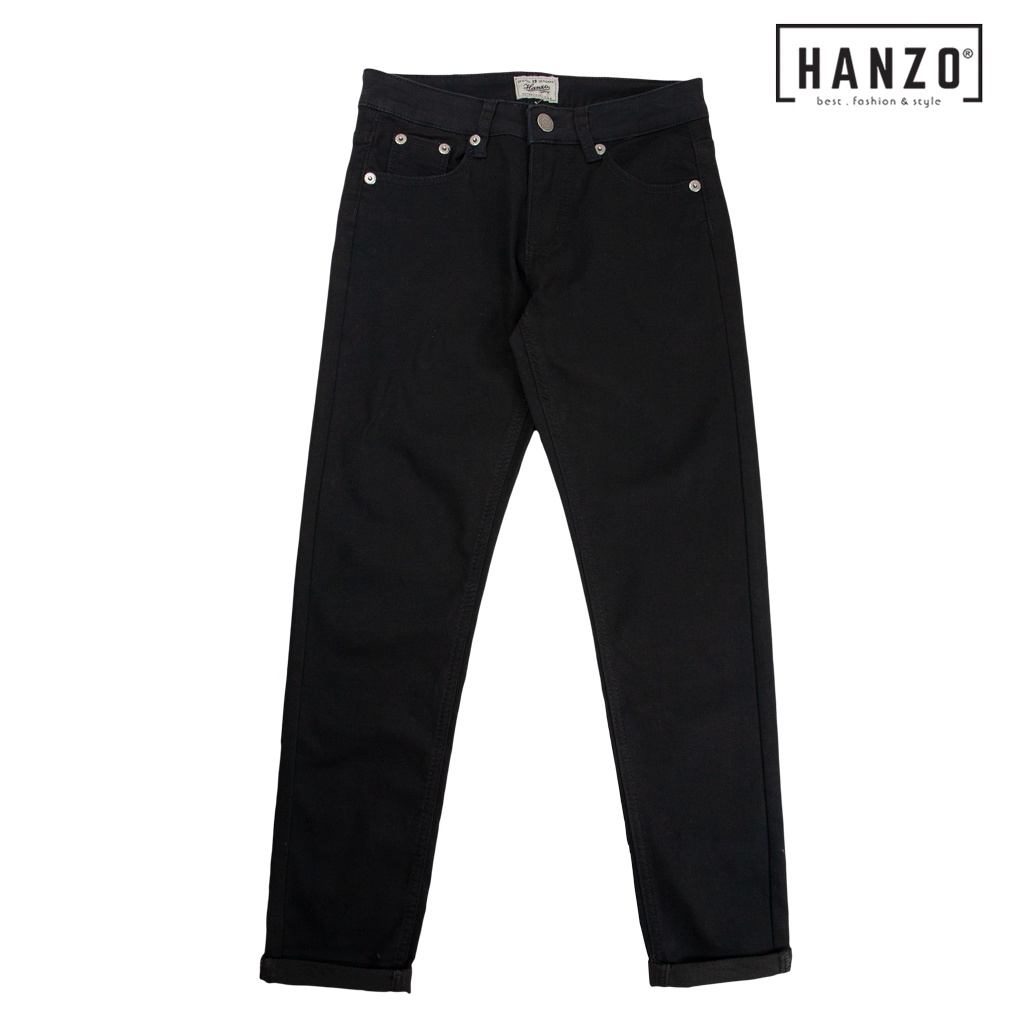 HANZO Men Skinny Fit Long Jeans - Black - 106451 JL8825-109