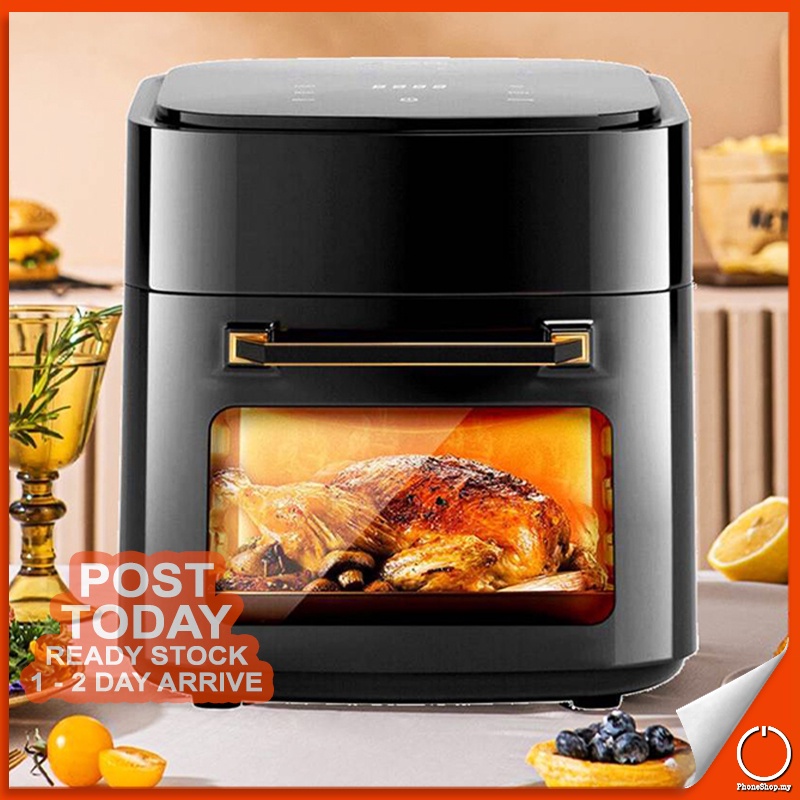 𝟑𝟔𝟎° 𝐀𝐈𝐑 𝐂𝐈𝐑𝐂𝐔𝐋𝐀𝐓𝐈𝐎𝐍 LED Display 15L Air Fryer Non Stick Touch Screen Cookware Electric Oven Home Kitchen Appliance 空气炸锅