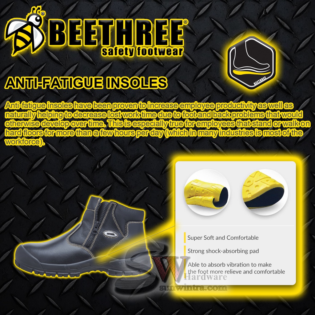 BEETHREE BT8833 5.5INCHES ZIP-UP ANKLE BOOT SAFETY SHOES SAFETY