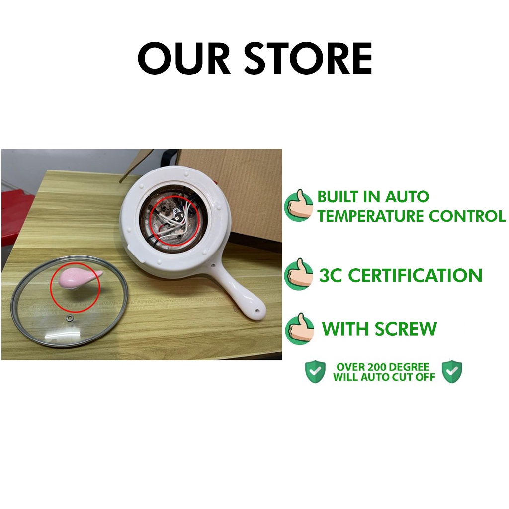 3-Pin Plug Electric Cooker – Multifunction Mini Frying Pan & Rice Cooker Steamer