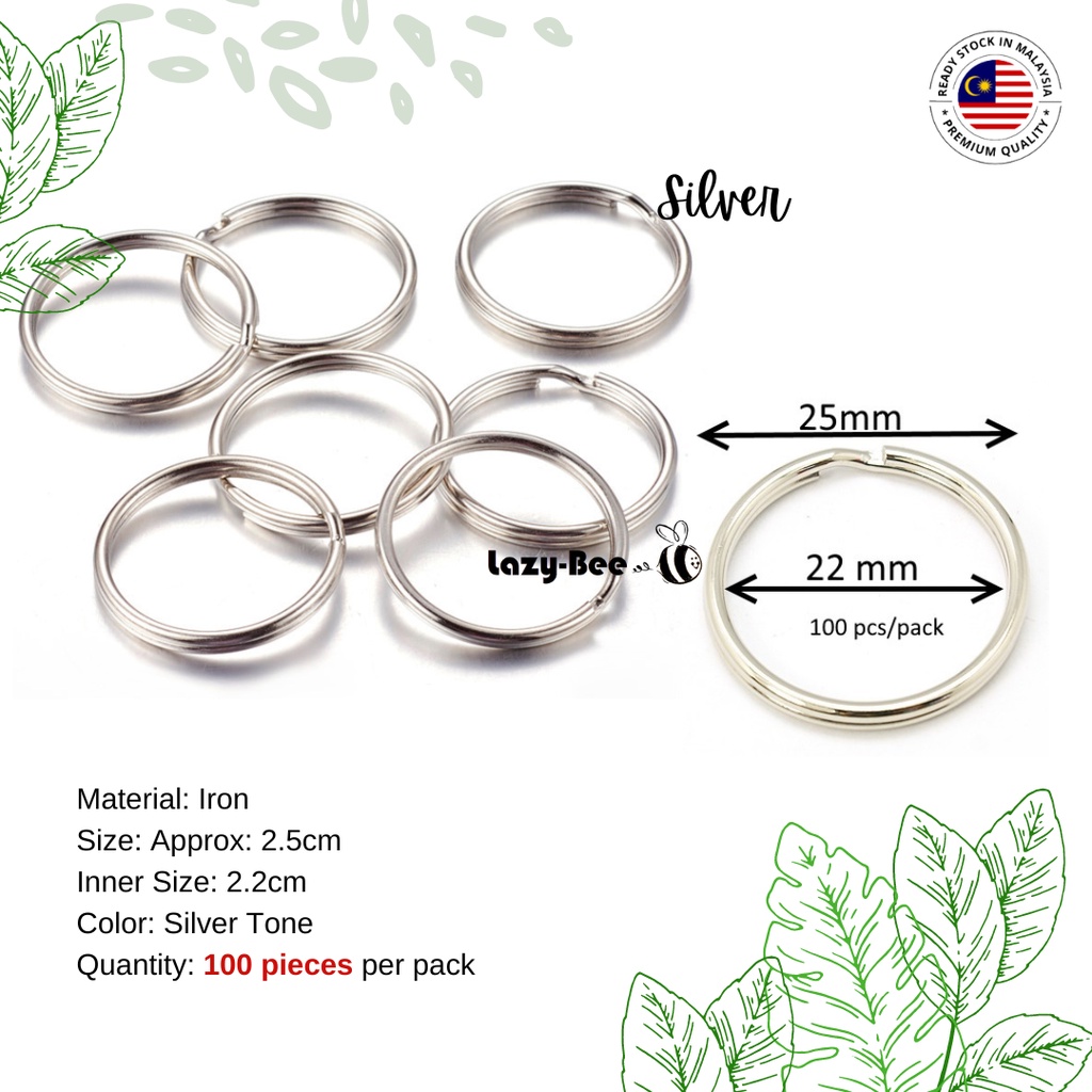 10/20/30 Pcs Key Ring Key Chain Rings Plated Round Split Keychain Keyrings  for Diy Craft