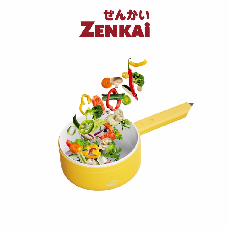 【ZENKAI】Multifunctional Electric Pot Cooker Electric Skillet Household Fry Cooking Stew Electric Cooking Pot 1.6L