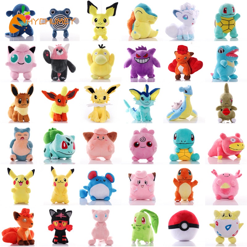 Hychumey 50style Anime Pokemon Pikachues Charmander Eevee Image Toys Cartoon Plush Doll