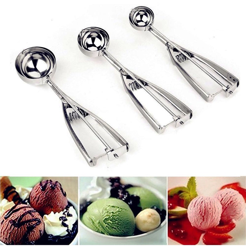 4/5/6cm Stainless Steel Ice Cream Scoop Scooper Mashed Potato Cookie Dough Spoon Bakeware Tools