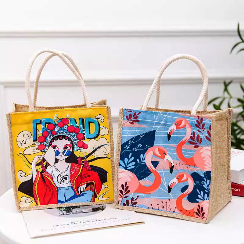 Reusable Japan Canvas Design Tote Bag Portable Travel Women Handbag Cute Shoulder Sling Bags Beach Picnic Lunch Box Bag