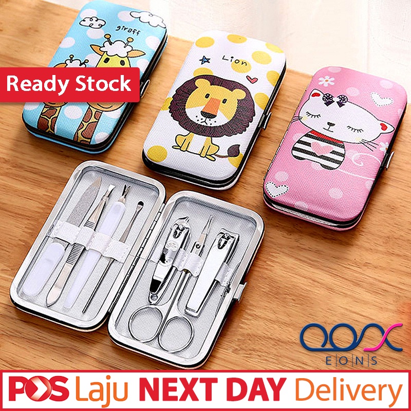 WIDE VARIETY 7 In 1 Cartoon Manicure Pedicure Tool Set Personal Nail Clipper Cutter Grooming Kit Portable Beauty Tool