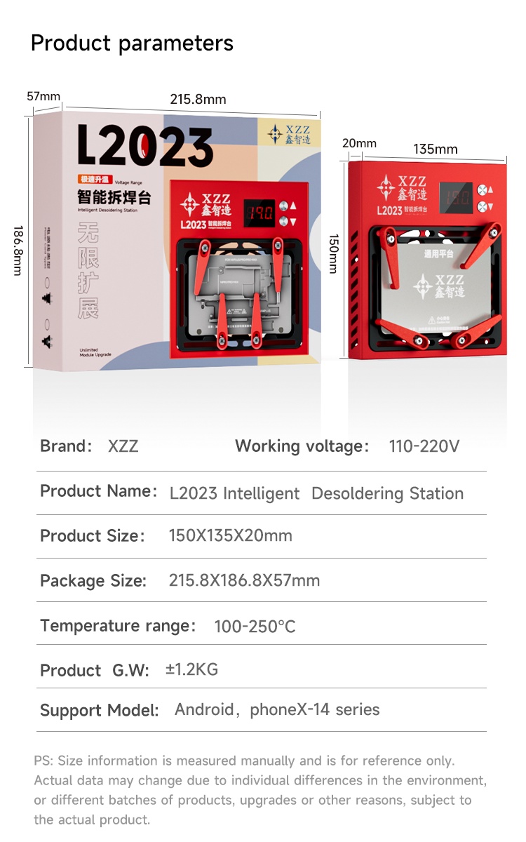 XZZ L2023 Intelligent Heating Kit For iPhone X-15 Motherboard
