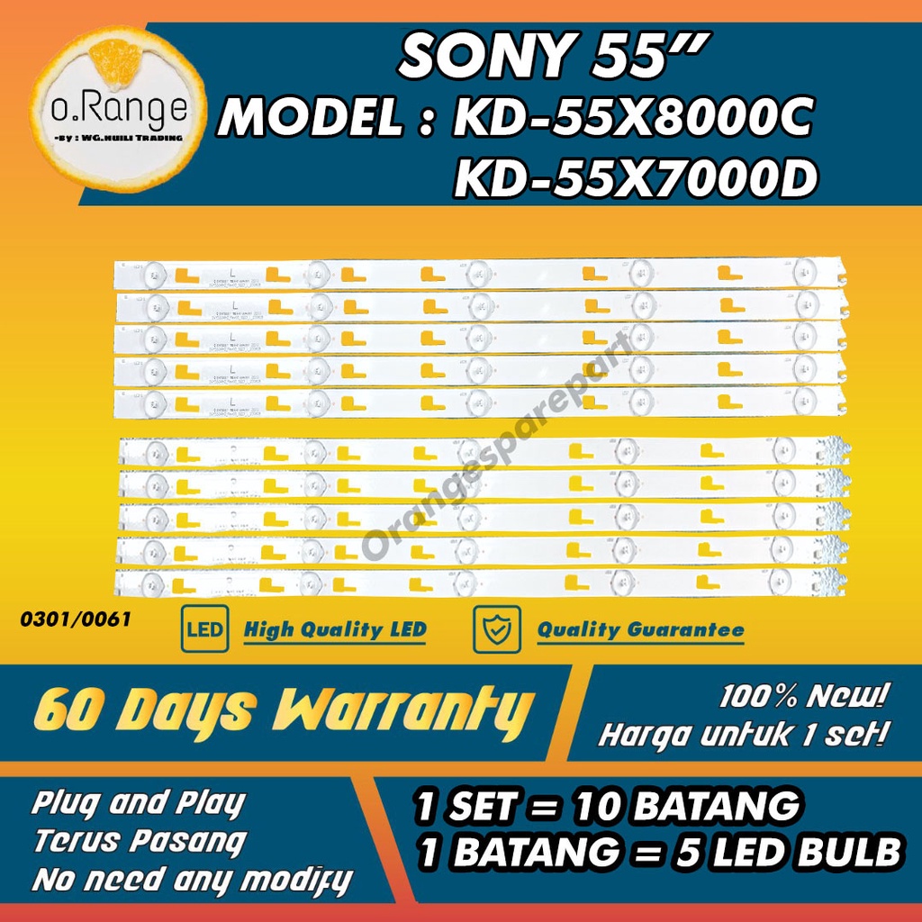 KD-55X7000D / KD-55X8000C SONY 55" LED TV BACKLIGHT(LAMPU TV) SONY 55" INCH LED TV KD-55X7000 KD55X7000D KD55X8000C