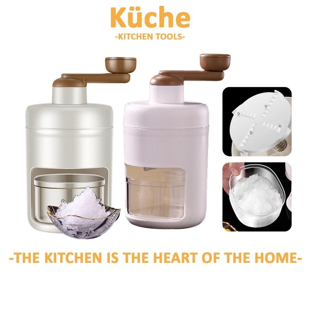 KUCHE Manual Ice Shaver Summer Hand Crank Crushing Ice Maker DIY Hand Shake Ice Smoothie Maker Machine