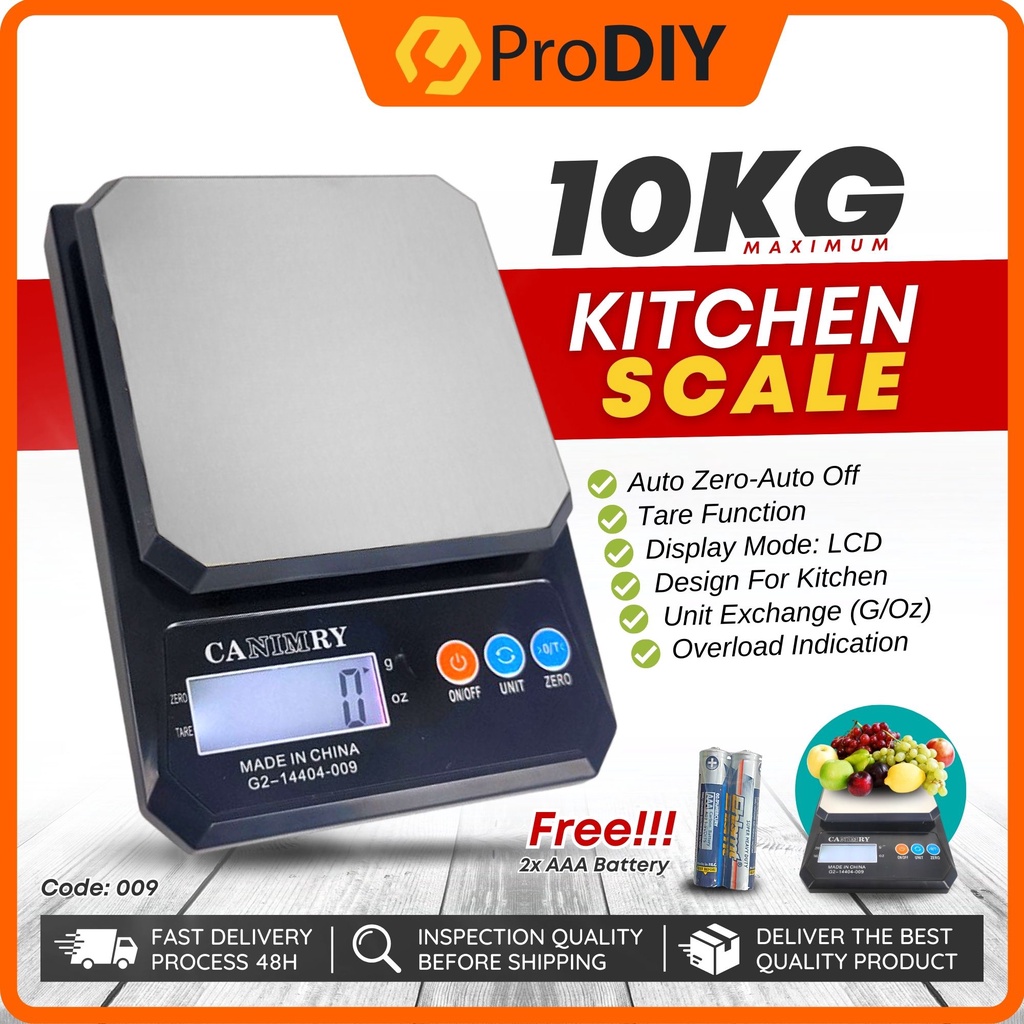 009 Digital LCD kitchen Scale Digital Food Scale Weighing Scale 10kg X 1g Penimbang Kek penimbang digital Makanan