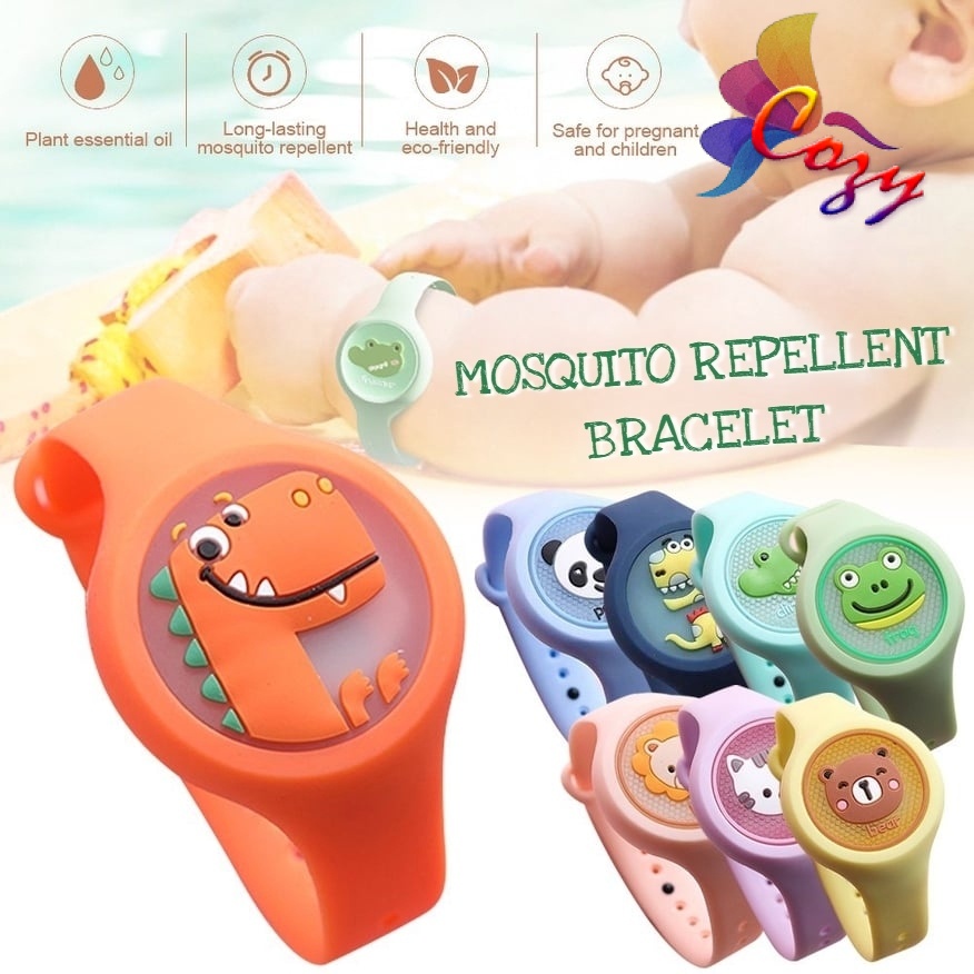 Children's Anti Insect Mosquito Repellent Bracelet Silicone Band Cartoon Watch With Flash Glowing Light