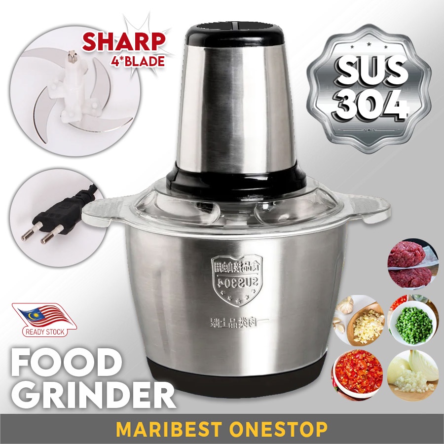 SUS 304 STAINLESS STEEL QL-801 MULTI FUNCTION ELECTRIC MEAT GRINDER MINCER CHOPPER SLICER KITCHEN CONVENIENT