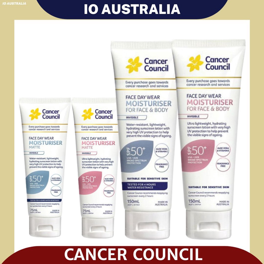 Cancer Council SPF 50+ Face & Body Moisturiser Sunscreen (with SPF) 75ML 150ML