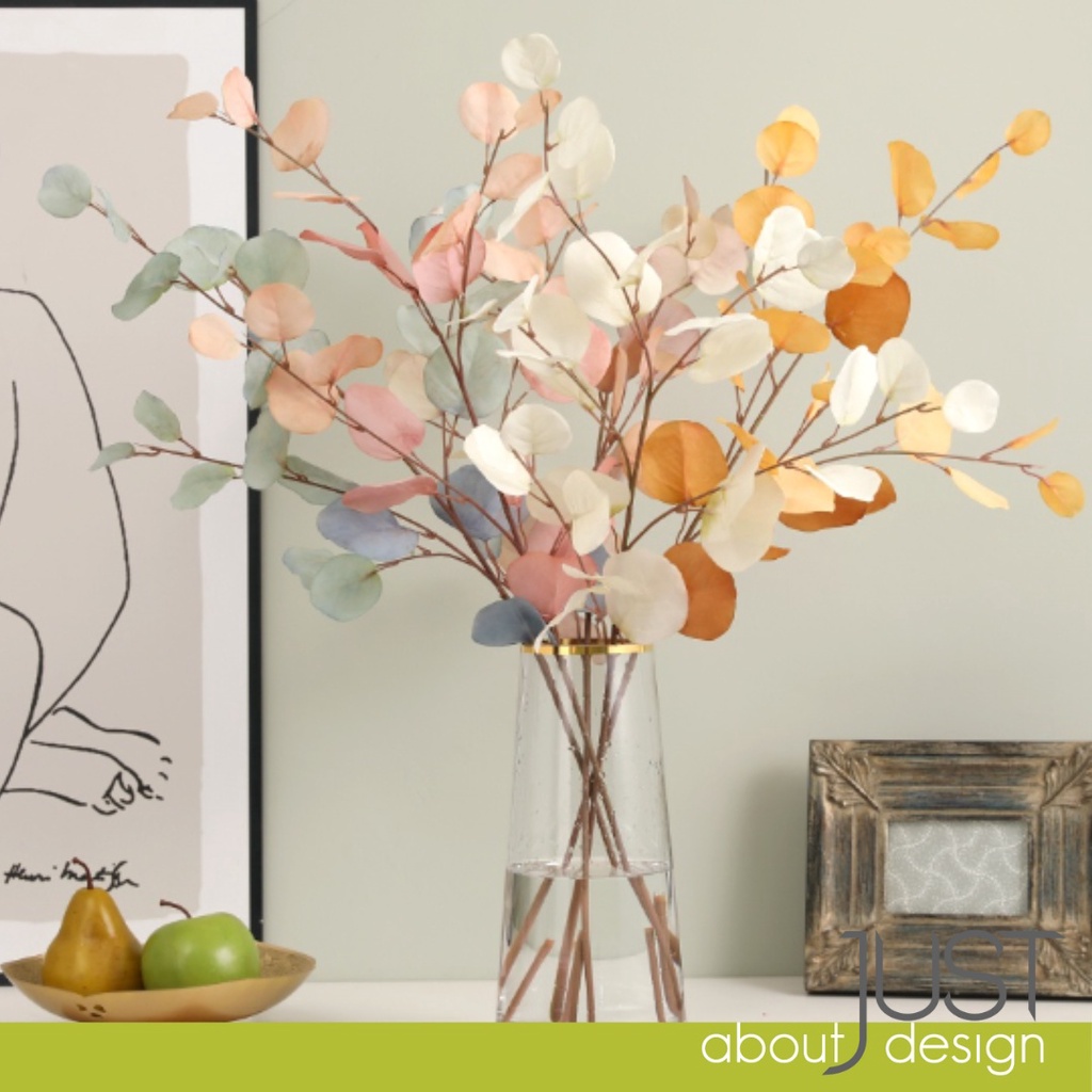 Daun Hiasan Artificial Plant Fake Leaves EUCALYPTUS LEAVES Hand Bouquet Decoration DIY