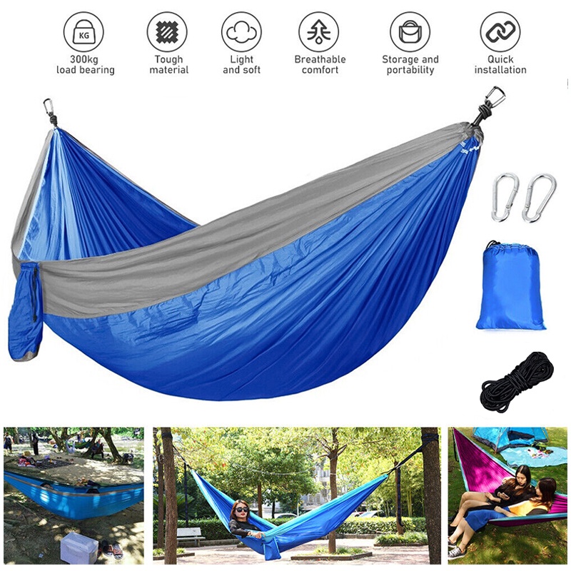 Extra Large Camping Hammock Heavy Duty Beach Picnic Hiking Tree Hanging Swing Bed Portable Backpack Travel Sleeping Beds