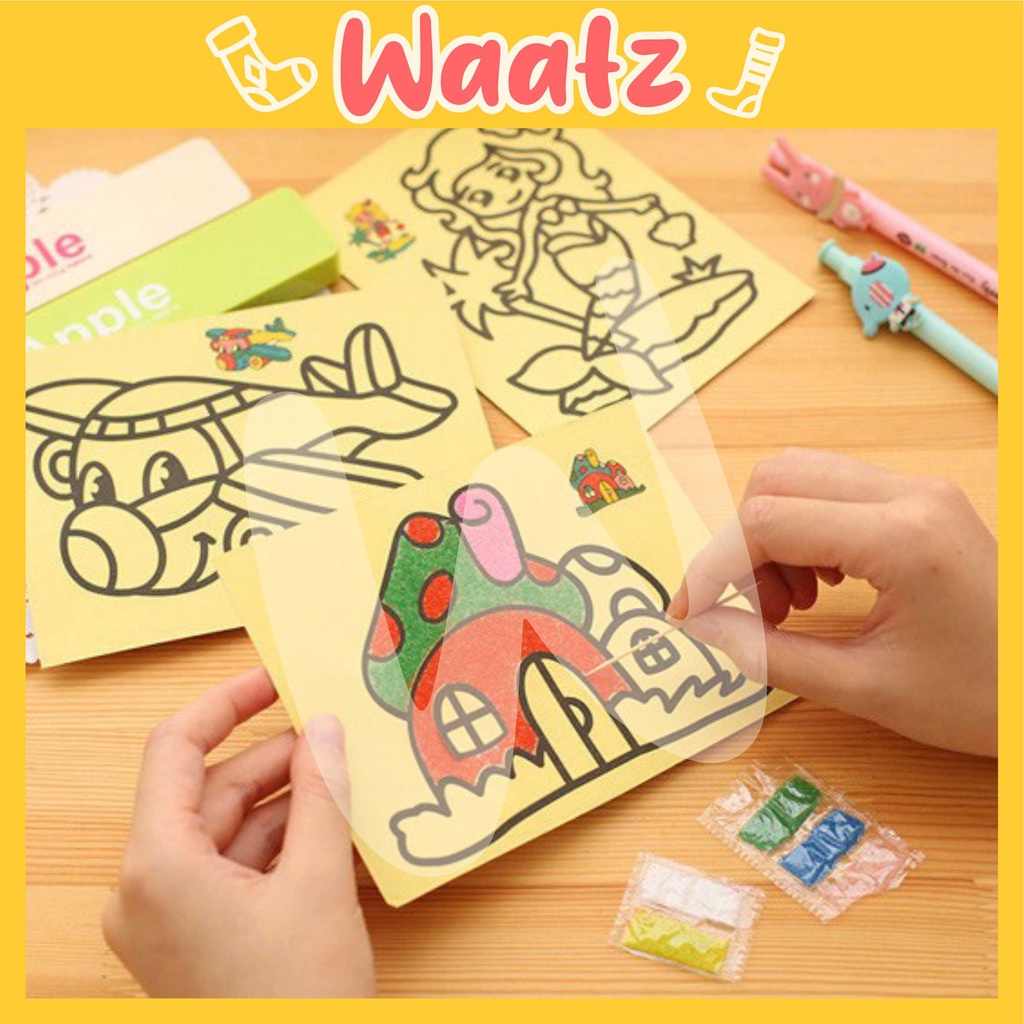 (TOY22) Colorful Sand Painting Drawing DIY Color Art Paper Children Kids Toy手工益智儿童沙画