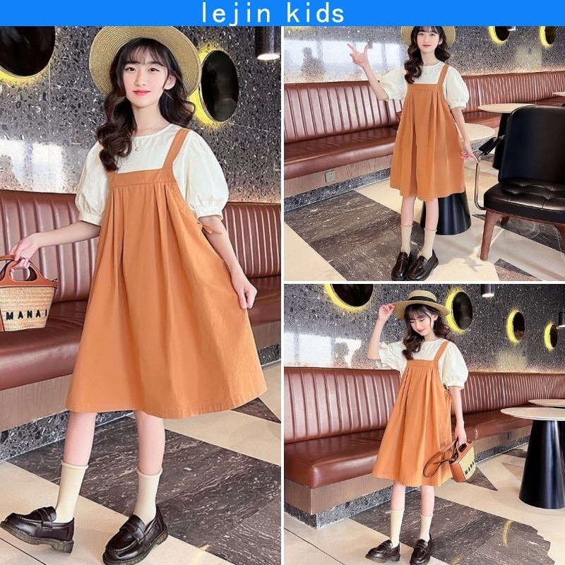 Baju Budak Perempuan Murah Girls Fashion 3-14 Years Old Kids Girls Dresses Princess Dress Girls Short Sleeve Dresses Childrens Clothes Korean Fashion Skirt