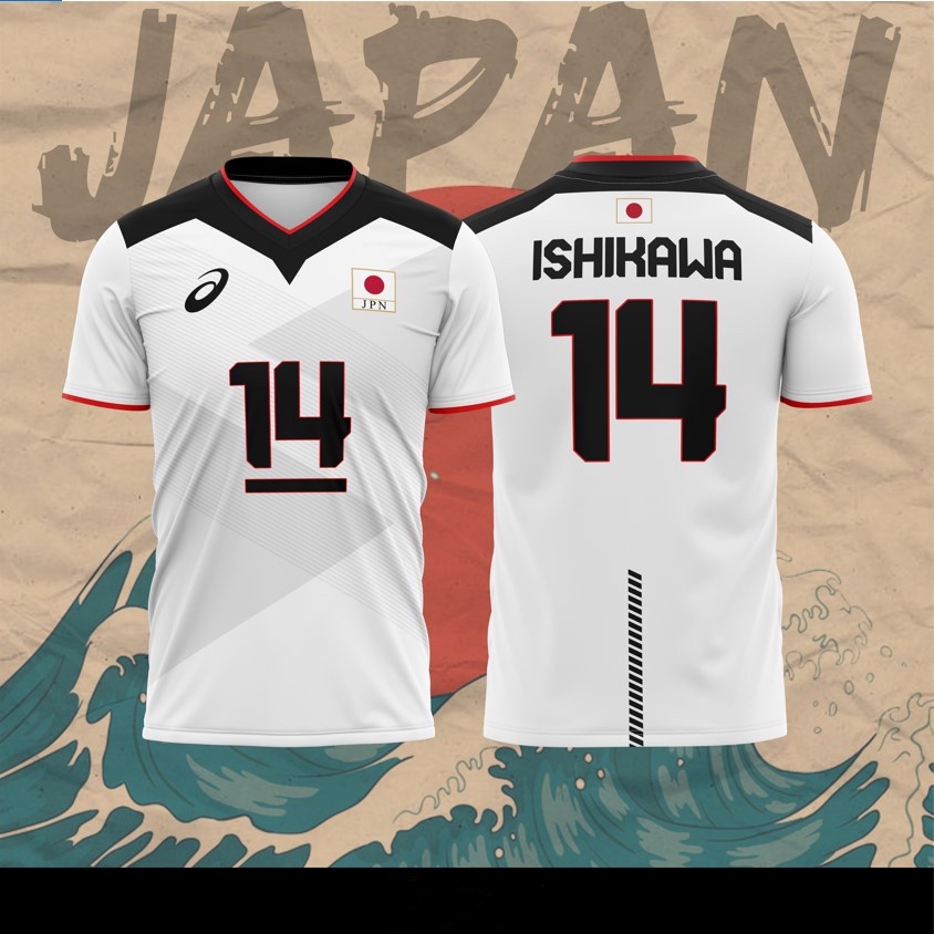 2024 Japan Olympic Volleyball Jersey Ishikawa Yuki No.14 Casual Oversized Women Men Tshirt