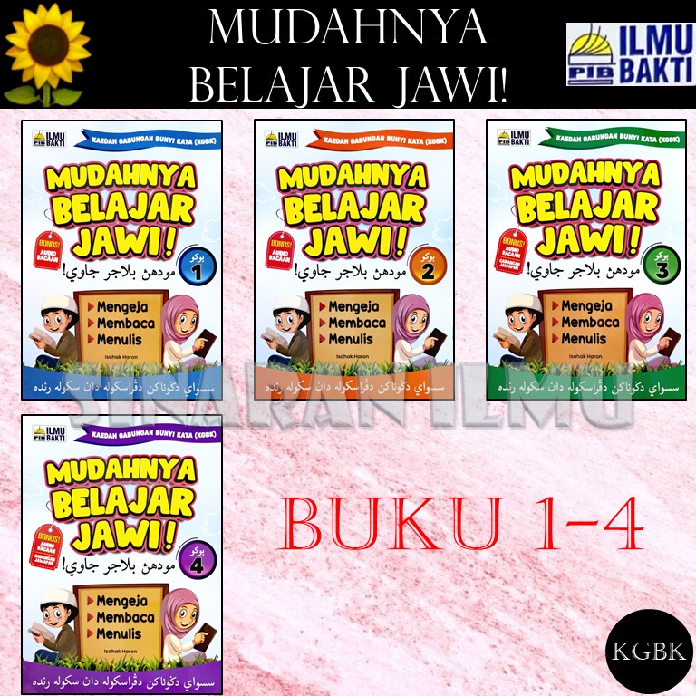 (SI)MUDAHNYA BELAJAR JAWI! BUKU 1-4 KAEDAH GABUNGAN BUNYI KATA(KGBK) - PENERBIT ILMU BAKTI 2023