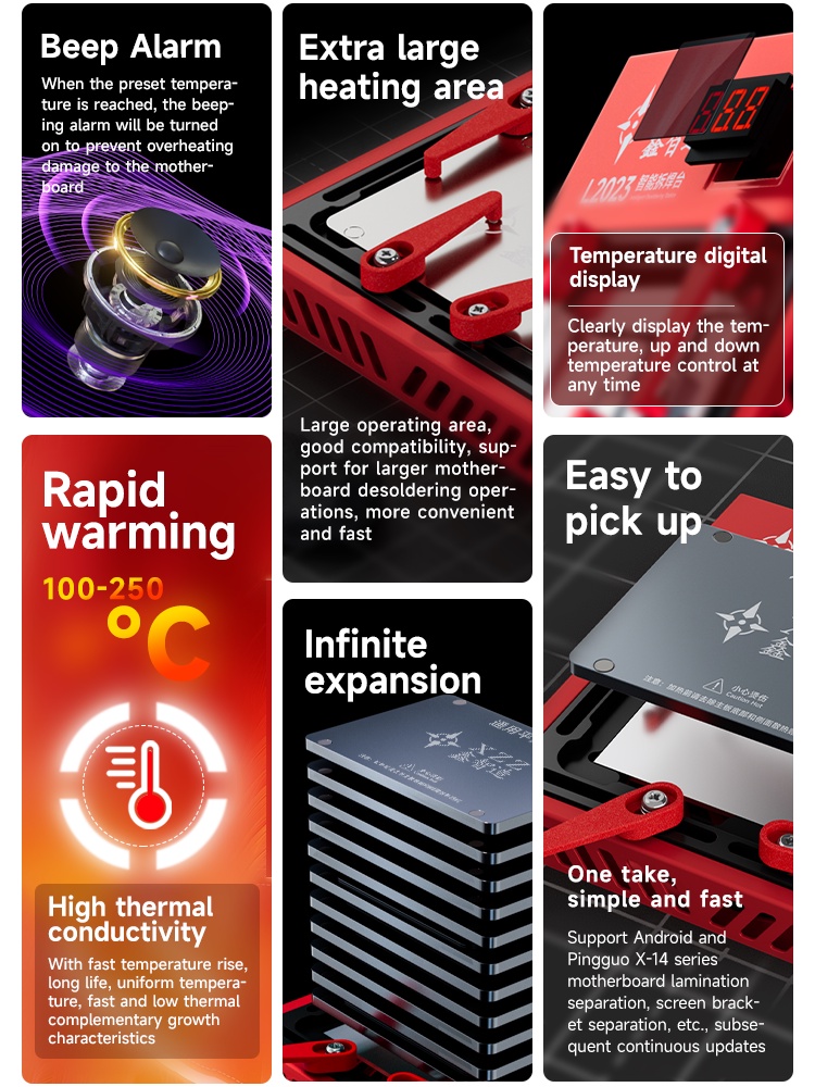 XZZ L2023 Intelligent Heating Kit For iPhone X-15 Motherboard