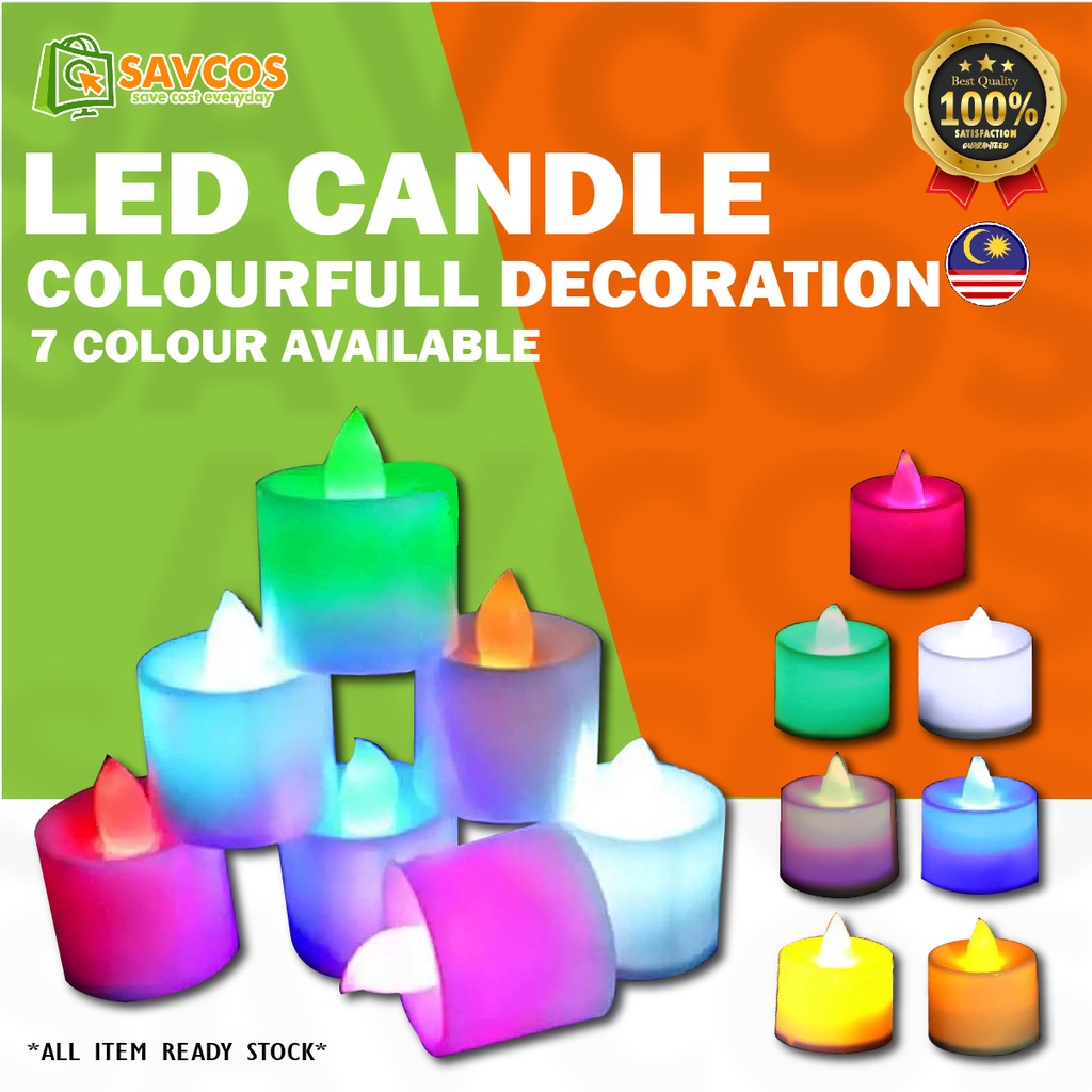 LED Candle Light Battery Powered Lighting Night Lamp/7 COLOUR VARIATION/ COLOURFULL