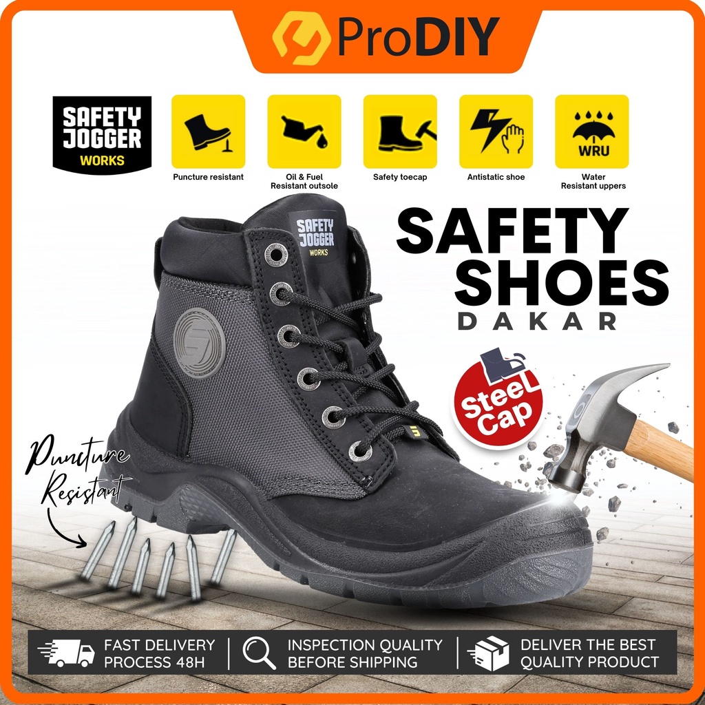 SAFETY JOGGER DAKAR Safety Boots men Medium Cut Steel Toe Working Safety Shoes Shoe Safety Boot Men Kasut Keselamatan