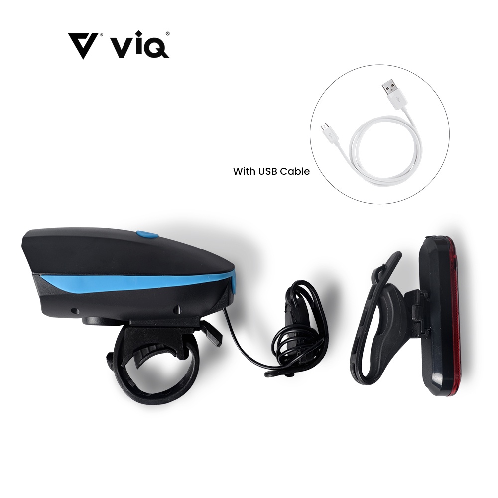 VIQ Bicycle Headlight Set Front Rear Set Accessories Cycling Head Headlight Back Tail Taillight