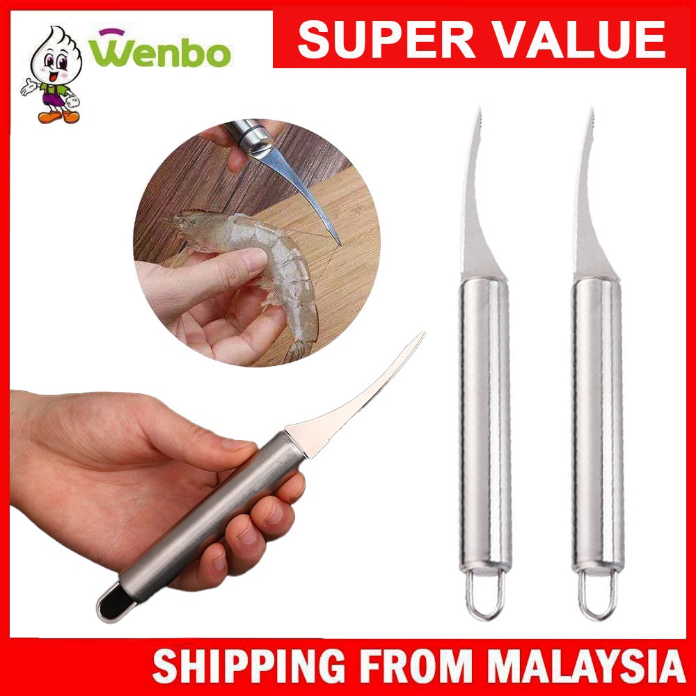 Wenbo 1 Pcs Portable Stainless Steel Shrimp Line Knife Practical Seafood Tools Kitchen Supplies