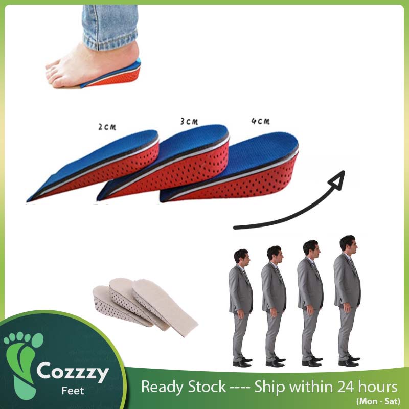 1 pair of Hard raise height inner half Invisible Increasing High Lifting Insert Lifts Shoes Pad Tinggi Elevator Insoles