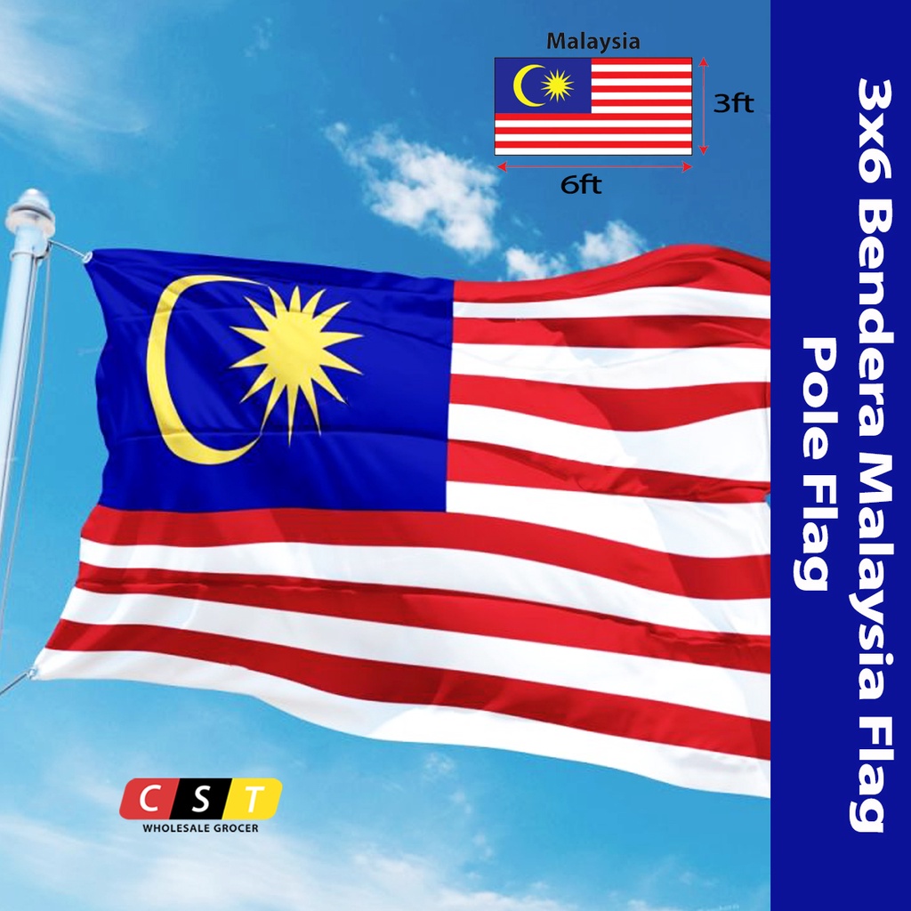 3x6 Bendera Malaysia Flag Pole Flag