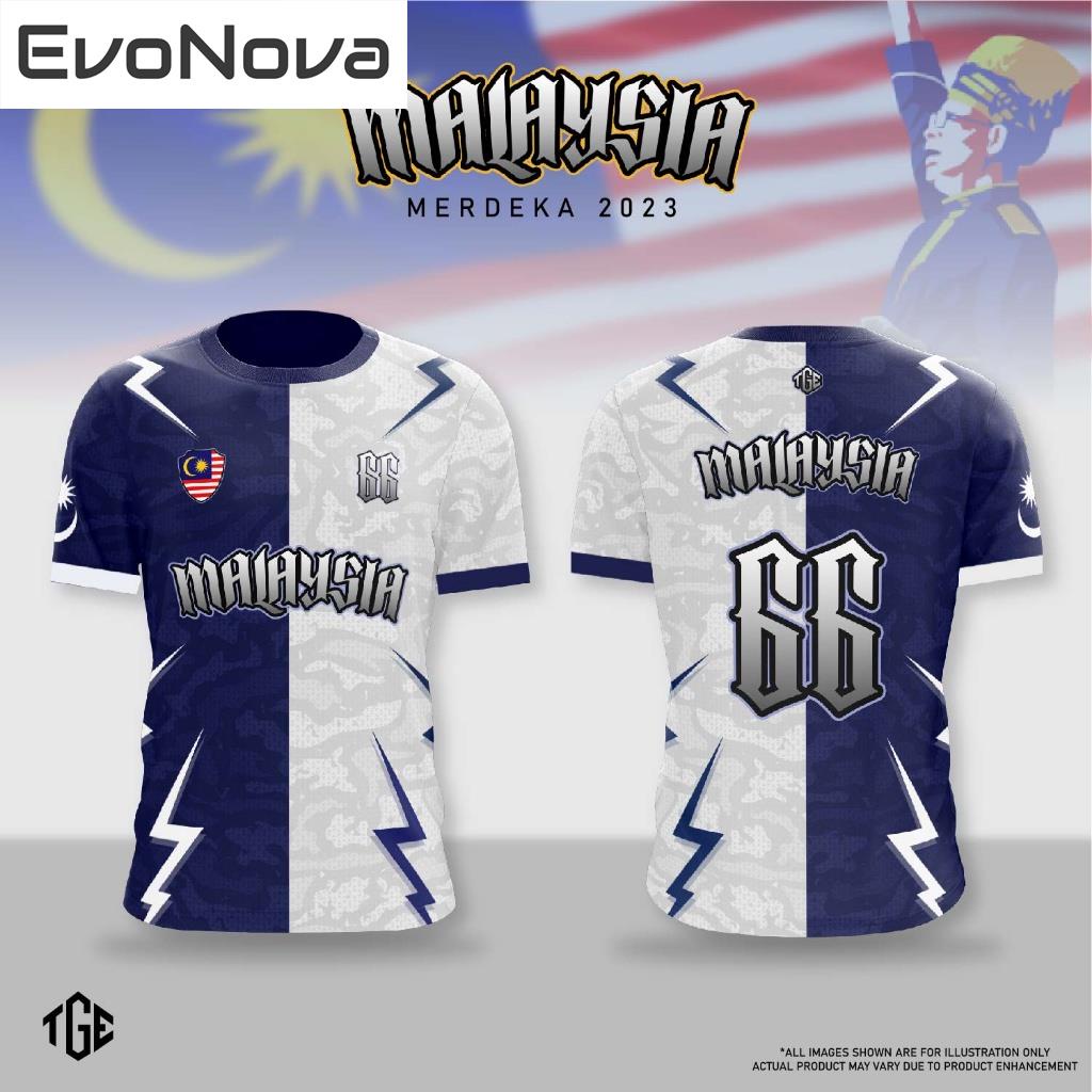 EvoNova READY STOCK - BAJU MERDEKA Malaysia 66 Hari Kebangsaan Harimau Malaya 2023 Short Sleeve