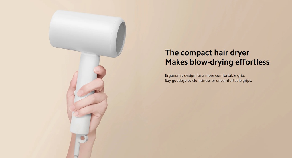 Xiaomi Compact Hair Dryer H101 | Compact and foldable | Multiple air flow modes | 15m/s high air flow Pink | PGMall