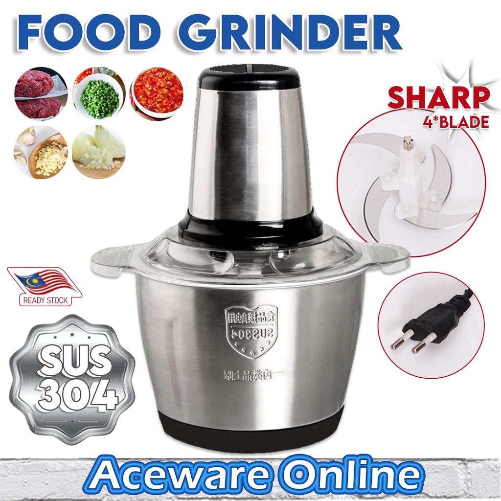 SUS 304 STAINLESS STEEL QL-801 MULTI FUNCTION ELECTRIC MEAT GRINDER MINCER CHOPPER SLICER KITCHEN CONVENIENT