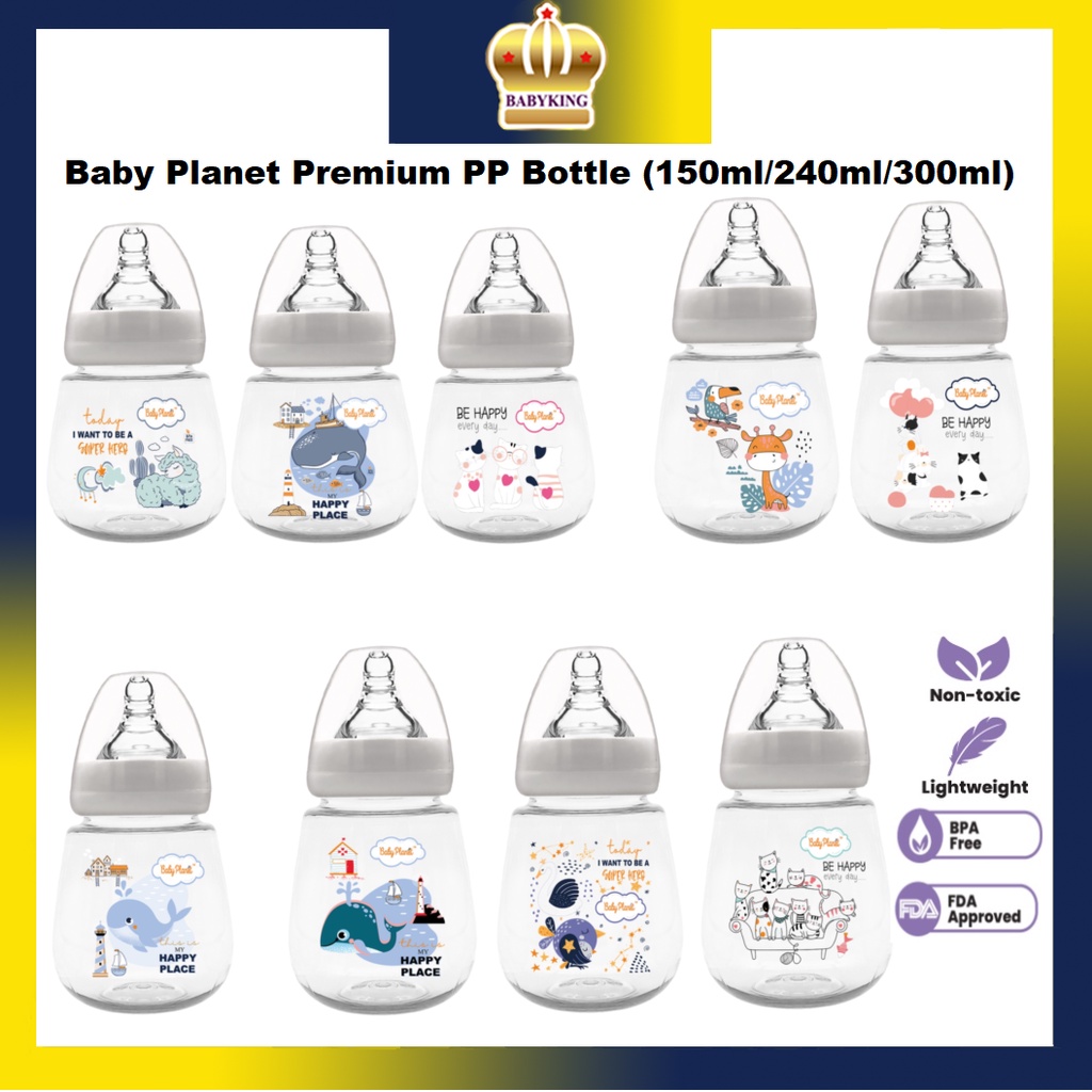 Original Milk Planet Baby Planet Premium PP Bottle 150ml/240ml/300ml Baby Bottle Milk Bottle Botol Susu Botol Autumnz