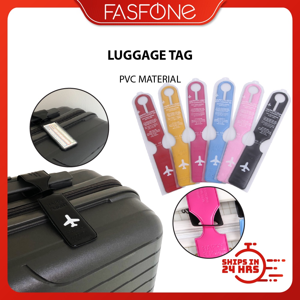 Travel Luggage Tag Waterproof PVC Plastic Name Address List Contact Information Card Tag Kapal Terbang Melancong