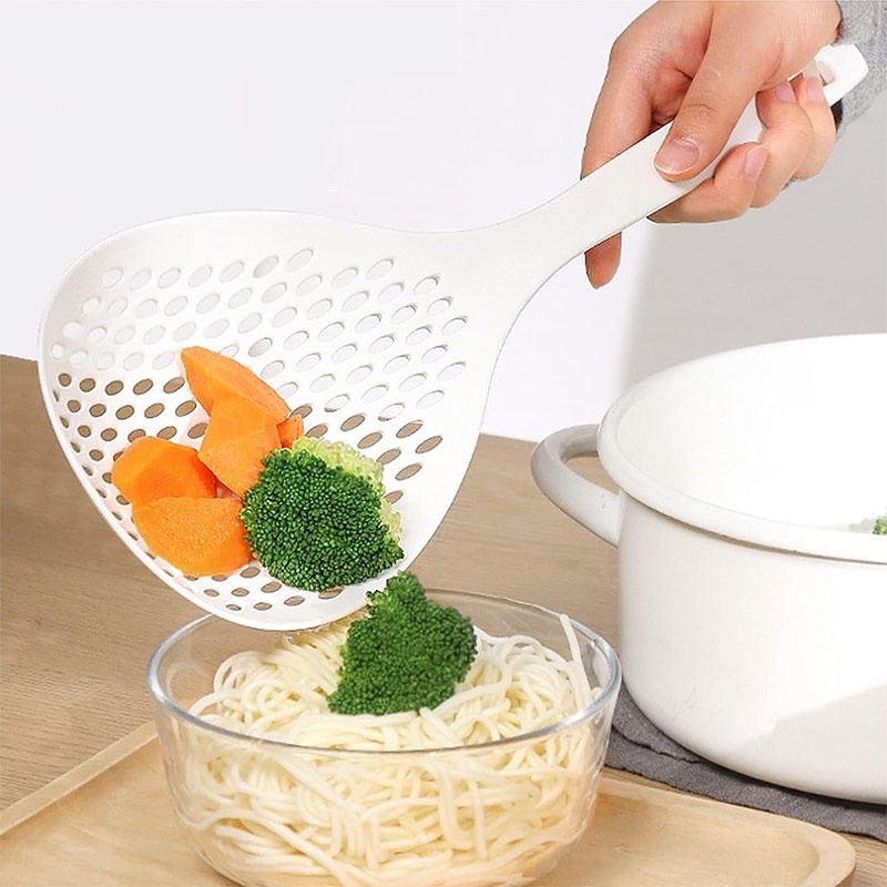 Japanese Style Scoop Colander Spoon Long Handle Noodle Vegetable Food Drainage Filter Strainer Household Kitchen Utensil